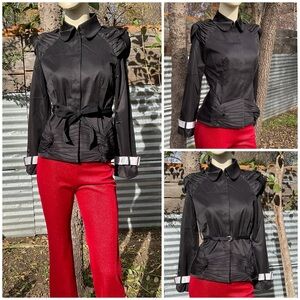 Burberry Detailed Pleated Satin Light Jacket or Top